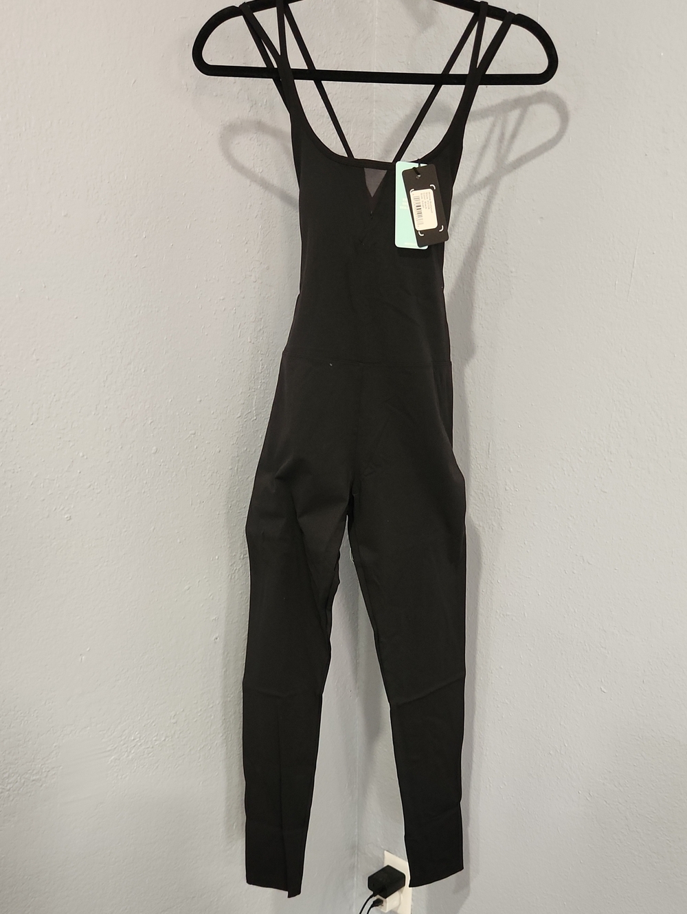 NUX Black Strappy Slim Willow Bodysuit.